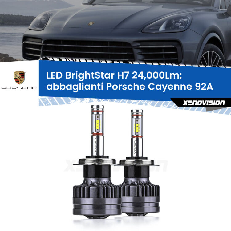 <strong>Kit LED abbaglianti per Porsche Cayenne</strong> 92A 2010 in poi. </strong>Include due lampade Canbus H7 Brightstar da 24,000 Lumen. Qualità Massima.