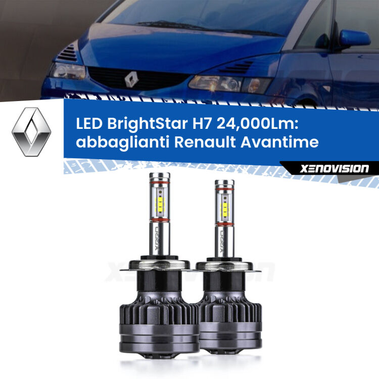 <strong>Kit LED abbaglianti per Renault Avantime</strong>  2001 -2003. </strong>Include due lampade Canbus H7 Brightstar da 24,000 Lumen. Qualità Massima.