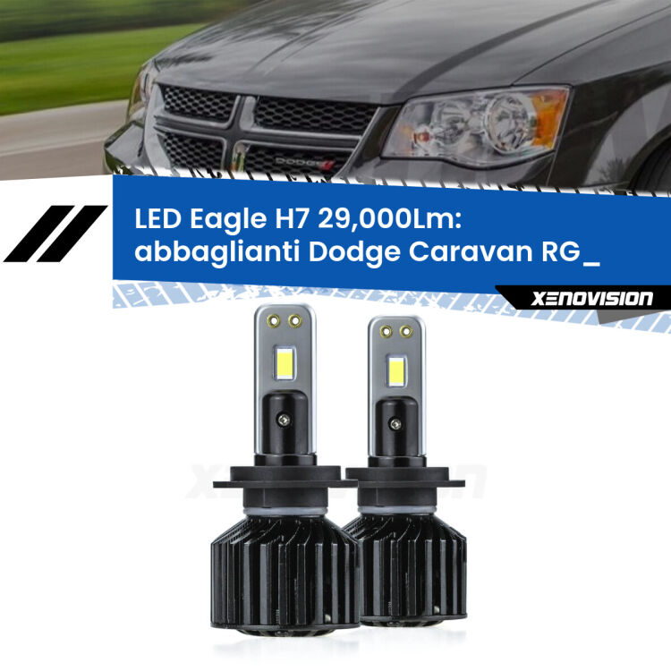 <strong>Kit abbaglianti LED specifico per Dodge Caravan</strong> RG_ 2000 -2007. Lampade <strong>H7</strong> Canbus da 29.000Lumen di luminosità modello Eagle Xenovision.