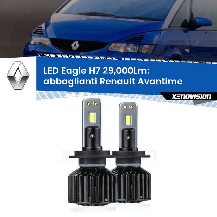 <strong>Kit abbaglianti LED specifico per Renault Avantime</strong>  2001 -2003. Lampade <strong>H7</strong> Canbus da 29.000Lumen di luminosità modello Eagle Xenovision.