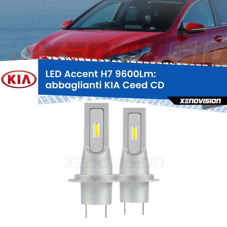 <strong>Kit LED Abbaglianti per KIA Ceed</strong> CD 2018 in poi.</strong> Coppia lampade <strong>H7</strong> senza ventola e ultracompatte per installazioni in fari senza spazi.