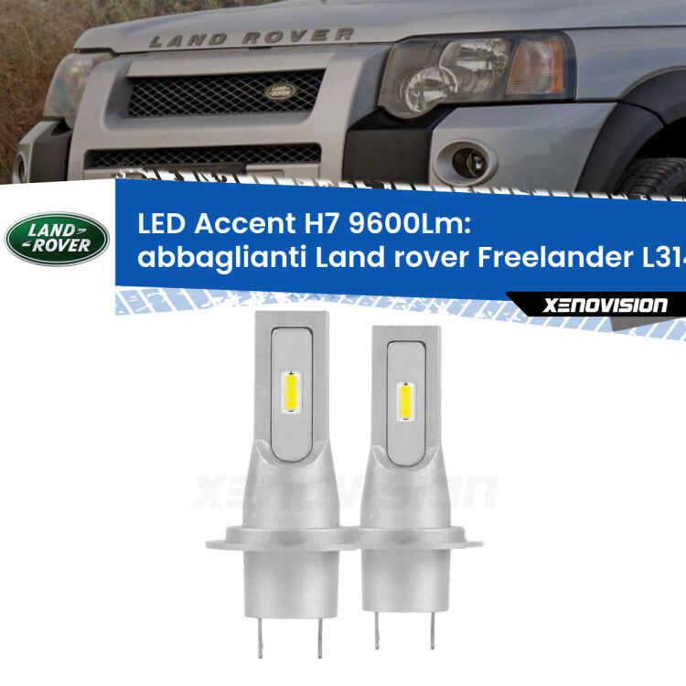 <strong>Kit LED Abbaglianti per Land rover Freelander</strong> L314 a parabola doppia.</strong> Coppia lampade <strong>H7</strong> senza ventola e ultracompatte per installazioni in fari senza spazi.