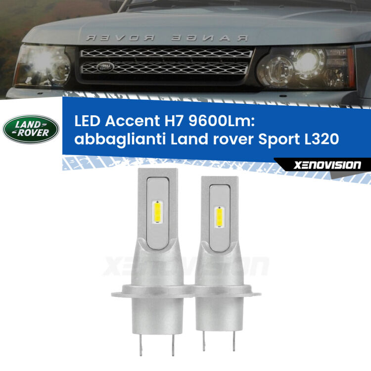 <strong>Kit LED Abbaglianti per Land rover Sport</strong> L320 2005 -2013.</strong> Coppia lampade <strong>H7</strong> senza ventola e ultracompatte per installazioni in fari senza spazi.