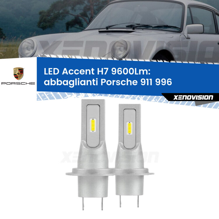 <strong>Kit LED Abbaglianti per Porsche 911</strong> 996 1997 -2001.</strong> Coppia lampade <strong>H7</strong> senza ventola e ultracompatte per installazioni in fari senza spazi.