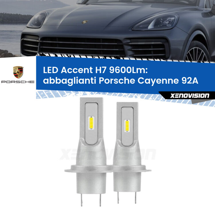 <strong>Kit LED Abbaglianti per Porsche Cayenne</strong> 92A 2010 in poi.</strong> Coppia lampade <strong>H7</strong> senza ventola e ultracompatte per installazioni in fari senza spazi.