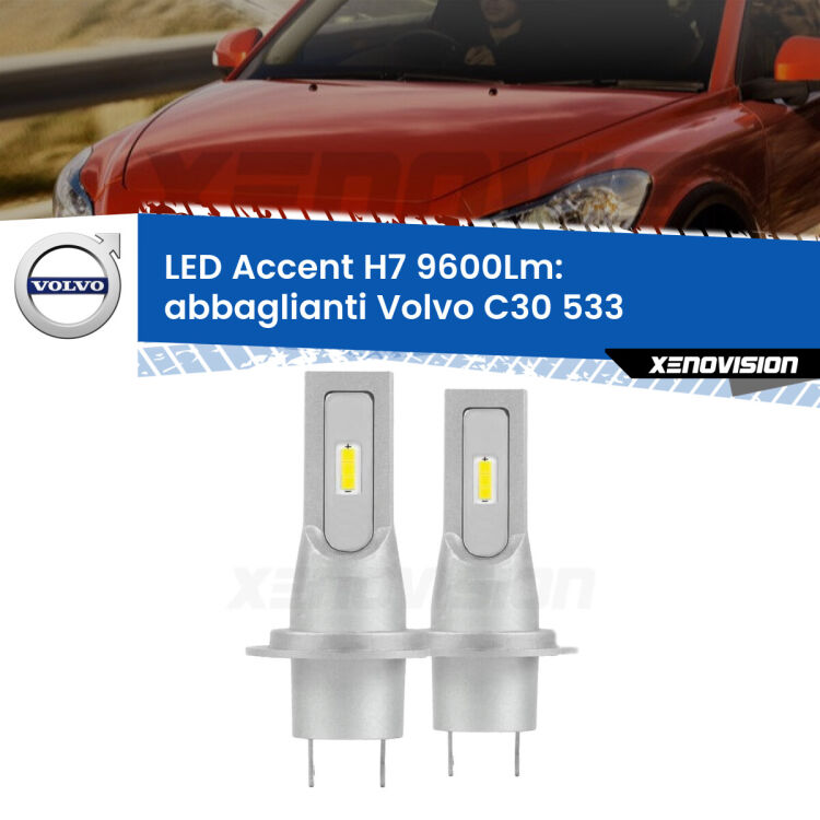 <strong>Kit LED Abbaglianti per Volvo C30</strong> 533 con fari Bi-Xenon.</strong> Coppia lampade <strong>H7</strong> senza ventola e ultracompatte per installazioni in fari senza spazi.