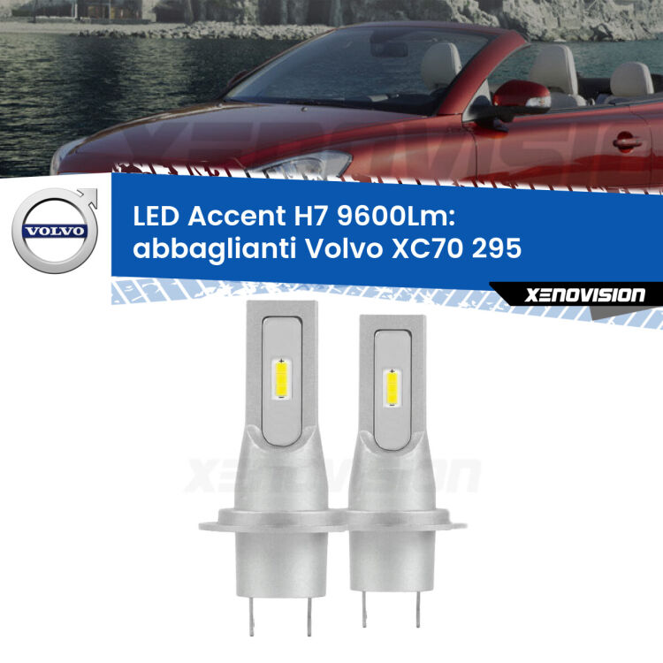 <strong>Kit LED Abbaglianti per Volvo XC70</strong> 295 fino al 2004, con fari Bi-Xenon.</strong> Coppia lampade <strong>H7</strong> senza ventola e ultracompatte per installazioni in fari senza spazi.