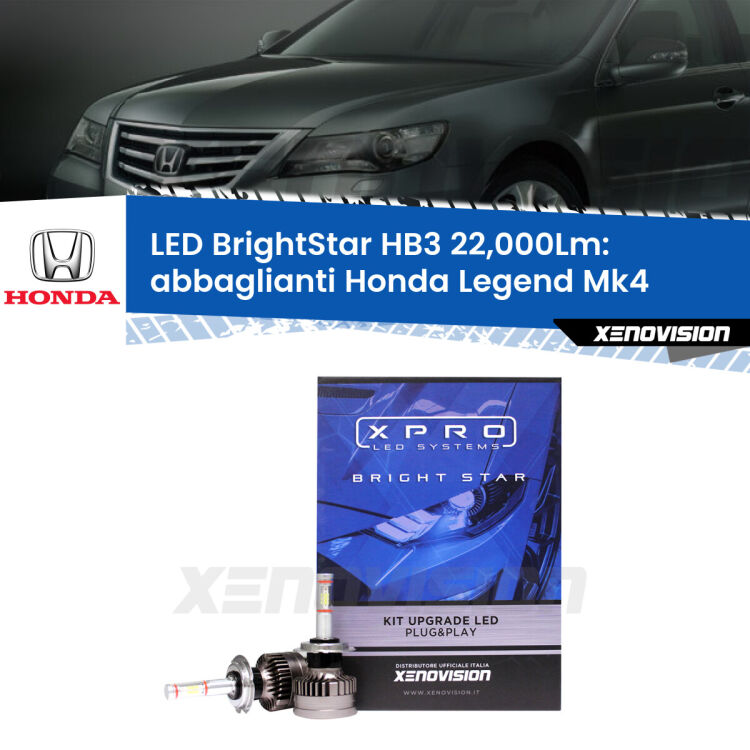 <strong>Kit LED abbaglianti per Honda Legend</strong> Mk4 2006 -2013. </strong>Due lampade Canbus HB3 Brightstar da 22,000 Lumen. Qualità Massima.