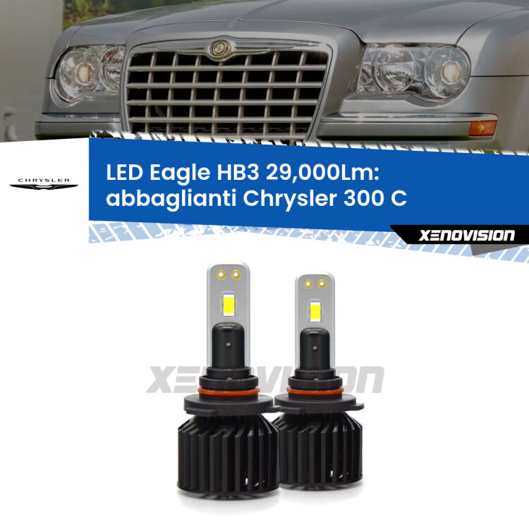 <strong>Kit abbaglianti LED specifico per Chrysler 300 C</strong>  2004-2012. Lampade <strong>HB3</strong> Canbus da 29.000Lumen di luminosità modello Eagle Xenovision.