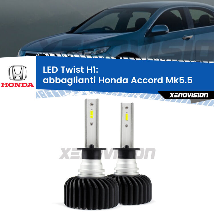 <strong>Kit abbaglianti LED</strong> H1 per <strong>Honda Accord</strong> Mk5.5 1996 -1998. Compatte, impermeabili, senza ventola: praticamente indistruttibili. Top Quality.