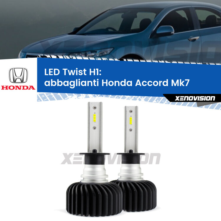 <strong>Kit abbaglianti LED</strong> H1 per <strong>Honda Accord</strong> Mk7 2002 -2007. Compatte, impermeabili, senza ventola: praticamente indistruttibili. Top Quality.