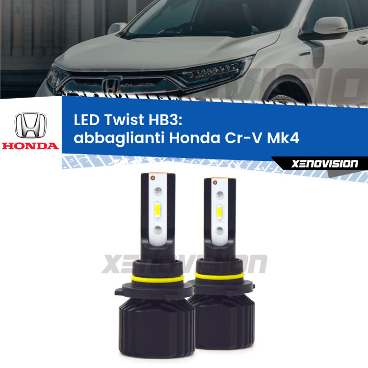 <strong>Kit abbaglianti LED</strong> HB3 per <strong>Honda Cr-V</strong> Mk4 2011 -2015. Compatte, impermeabili, senza ventola: praticamente indistruttibili. Top Quality.