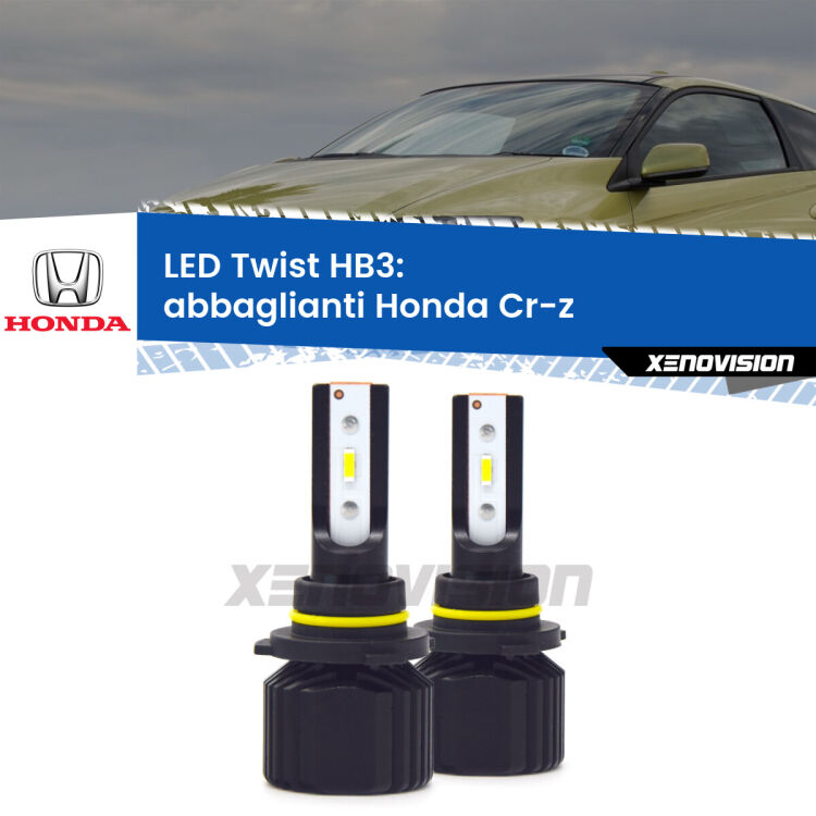 <strong>Kit abbaglianti LED</strong> HB3 per <strong>Honda Cr-z</strong>  2010 -2016. Compatte, impermeabili, senza ventola: praticamente indistruttibili. Top Quality.