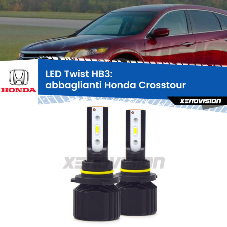 <strong>Kit abbaglianti LED</strong> HB3 per <strong>Honda Crosstour</strong>  2010 -2015. Compatte, impermeabili, senza ventola: praticamente indistruttibili. Top Quality.