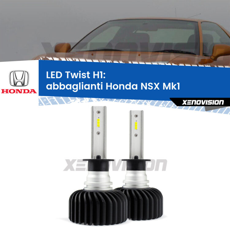 <strong>Kit abbaglianti LED</strong> H1 per <strong>Honda NSX</strong> Mk1 1990 -2005. Compatte, impermeabili, senza ventola: praticamente indistruttibili. Top Quality.