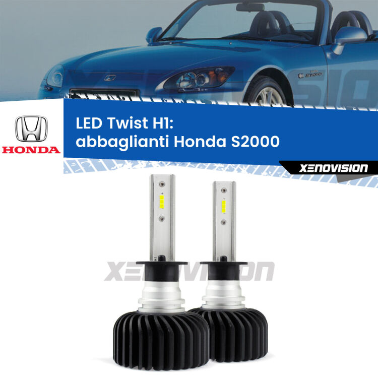 <strong>Kit abbaglianti LED</strong> H1 per <strong>Honda S2000</strong>  1999 -2009. Compatte, impermeabili, senza ventola: praticamente indistruttibili. Top Quality.