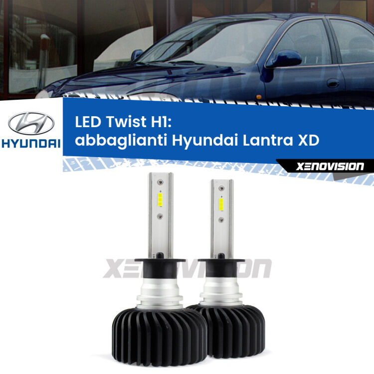 <strong>Kit abbaglianti LED</strong> H1 per <strong>Hyundai Lantra</strong> XD 2000 -2006. Compatte, impermeabili, senza ventola: praticamente indistruttibili. Top Quality.