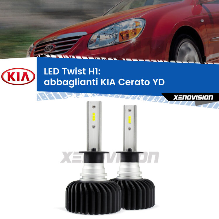 <strong>Kit abbaglianti LED</strong> H1 per <strong>KIA Cerato</strong> YD 2012 -2017. Compatte, impermeabili, senza ventola: praticamente indistruttibili. Top Quality.