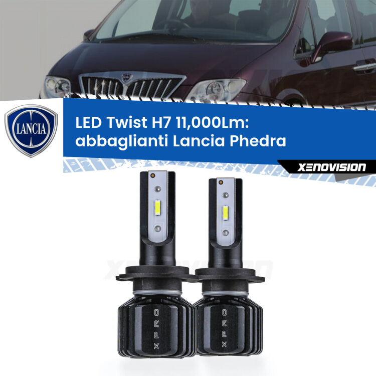 FINE SERIE: NO GARANZIA <strong>Kit abbaglianti LED</strong> H7 per <strong>Lancia Phedra</strong>  2002-2010. Compatte, impermeabili, senza ventola: praticamente indistruttibili. Top Quality.