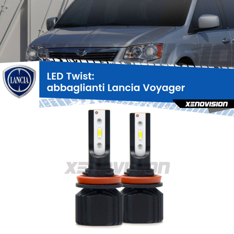 <strong>Kit abbaglianti LED</strong> per <strong>Lancia Voyager</strong>  2011 -2014. Compatte, impermeabili, senza ventola: praticamente indistruttibili. Top Quality.