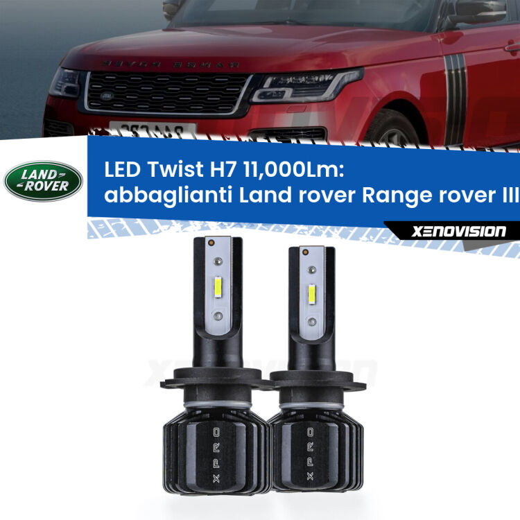 FINE SERIE: NO GARANZIA <strong>Kit abbaglianti LED</strong> H7 per <strong>Land rover Range rover III</strong> L322 2002-2012. Compatte, impermeabili, senza ventola: praticamente indistruttibili. Top Quality.