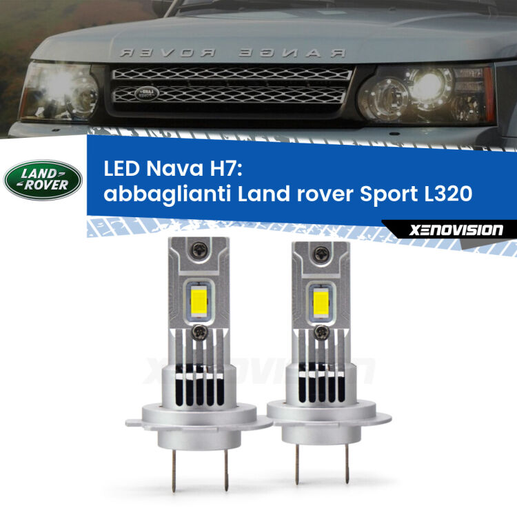 <strong>Abbaglianti LED no-spie per Land rover Sport</strong> L320 2005 -2013. Coppia lampade <strong>H7</strong> modello Nava canbus, raffreddate a ventola.