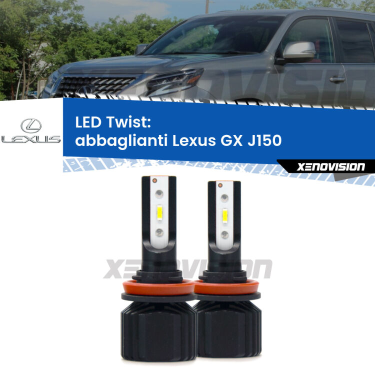 <strong>Kit abbaglianti LED</strong> per <strong>Lexus GX</strong> J150 restyling. Compatte, impermeabili, senza ventola: praticamente indistruttibili. Top Quality.