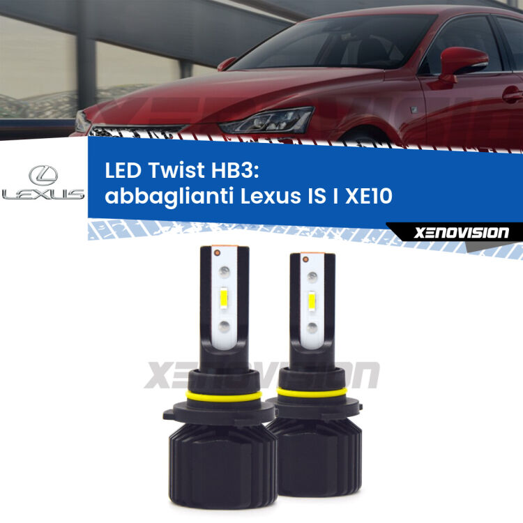 <strong>Kit abbaglianti LED</strong> HB3 per <strong>Lexus IS I</strong> XE10 1999 -2005. Compatte, impermeabili, senza ventola: praticamente indistruttibili. Top Quality.