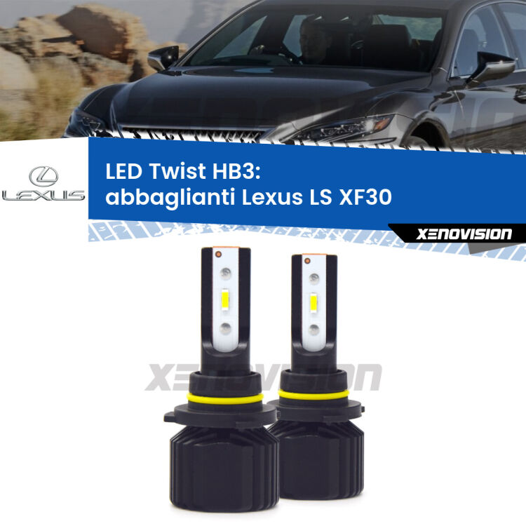 <strong>Kit abbaglianti LED</strong> HB3 per <strong>Lexus LS</strong> XF30 2000 -2006. Compatte, impermeabili, senza ventola: praticamente indistruttibili. Top Quality.