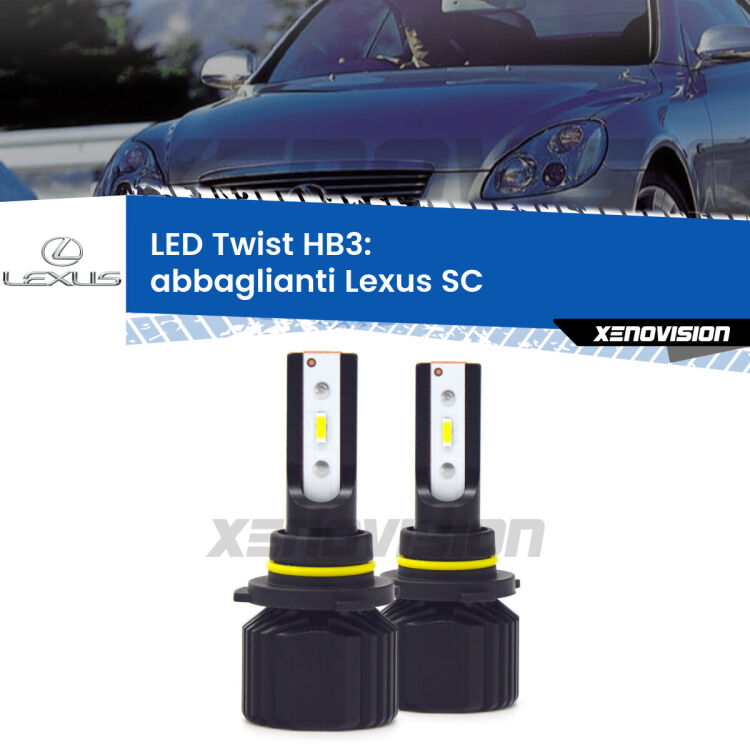 <strong>Kit abbaglianti LED</strong> HB3 per <strong>Lexus SC</strong>  2001 -2010. Compatte, impermeabili, senza ventola: praticamente indistruttibili. Top Quality.