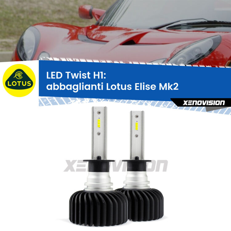 <strong>Kit abbaglianti LED</strong> H1 per <strong>Lotus Elise</strong> Mk2 2000 -2009. Compatte, impermeabili, senza ventola: praticamente indistruttibili. Top Quality.