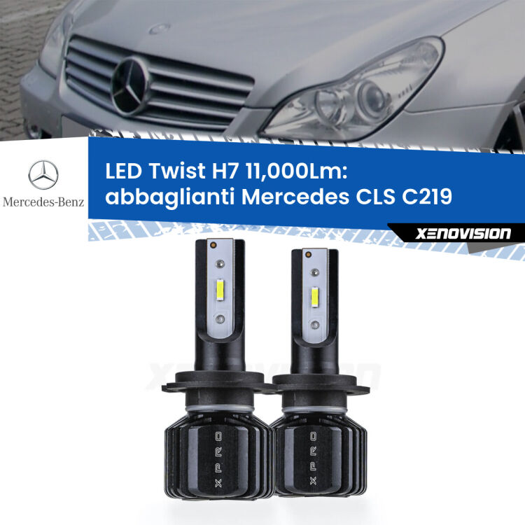 FINE SERIE: NO GARANZIA <strong>Kit abbaglianti LED</strong> H7 per <strong>Mercedes CLS</strong> C219 2004-2010. Compatte, impermeabili, senza ventola: praticamente indistruttibili. Top Quality.