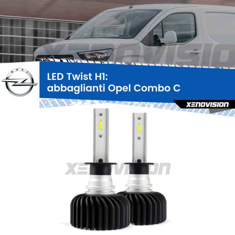 <strong>Kit abbaglianti LED</strong> H1 per <strong>Opel Combo C</strong>  2005 -2011. Compatte, impermeabili, senza ventola: praticamente indistruttibili. Top Quality.