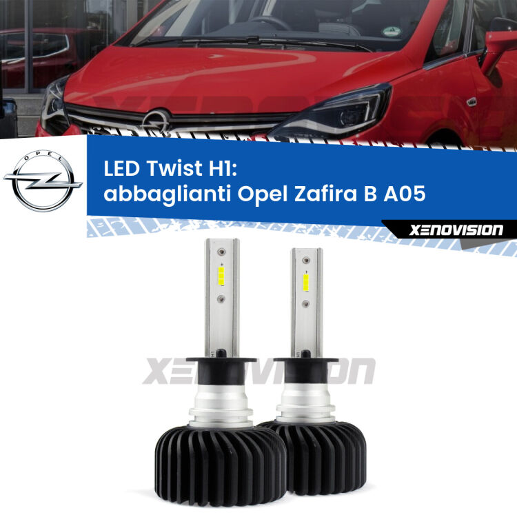 <strong>Kit abbaglianti LED</strong> H1 per <strong>Opel Zafira B</strong> A05 2005 -2015. Compatte, impermeabili, senza ventola: praticamente indistruttibili. Top Quality.