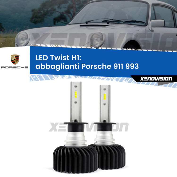 <strong>Kit abbaglianti LED</strong> H1 per <strong>Porsche 911</strong> 993 1993 -1997. Compatte, impermeabili, senza ventola: praticamente indistruttibili. Top Quality.