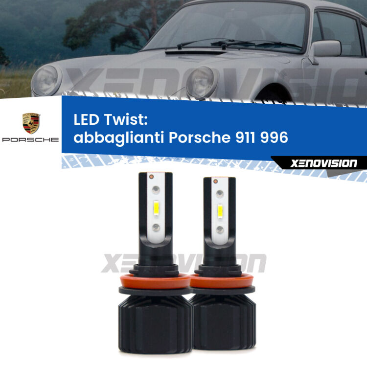 <strong>Kit abbaglianti LED</strong> per <strong>Porsche 911</strong> 996 2002 -2005. Compatte, impermeabili, senza ventola: praticamente indistruttibili. Top Quality.