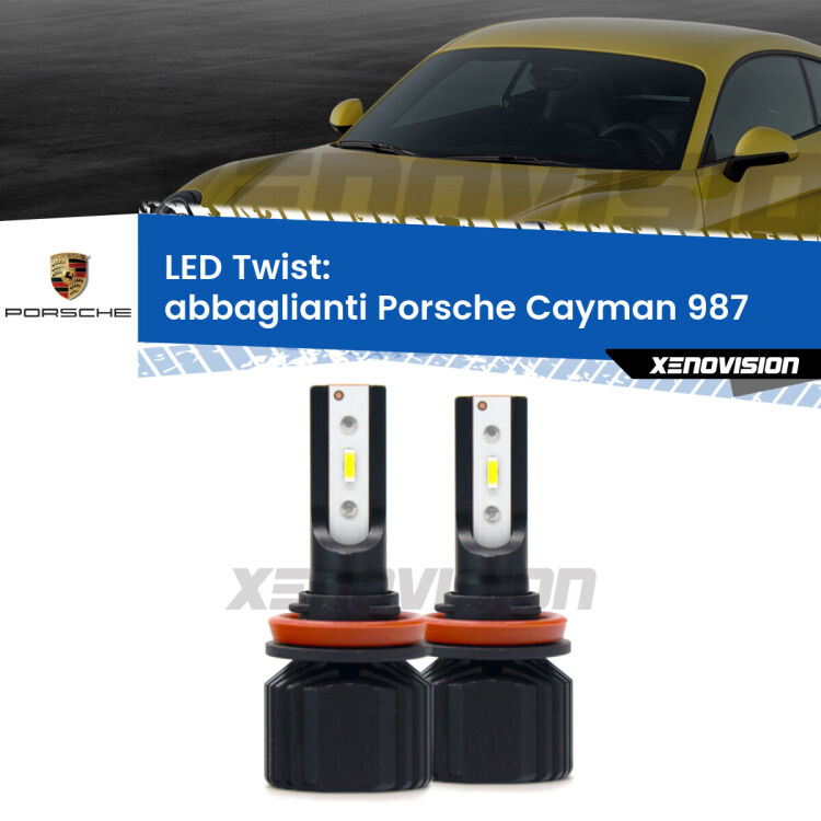 <strong>Kit abbaglianti LED</strong> per <strong>Porsche Cayman</strong> 987 2005 -2013. Compatte, impermeabili, senza ventola: praticamente indistruttibili. Top Quality.