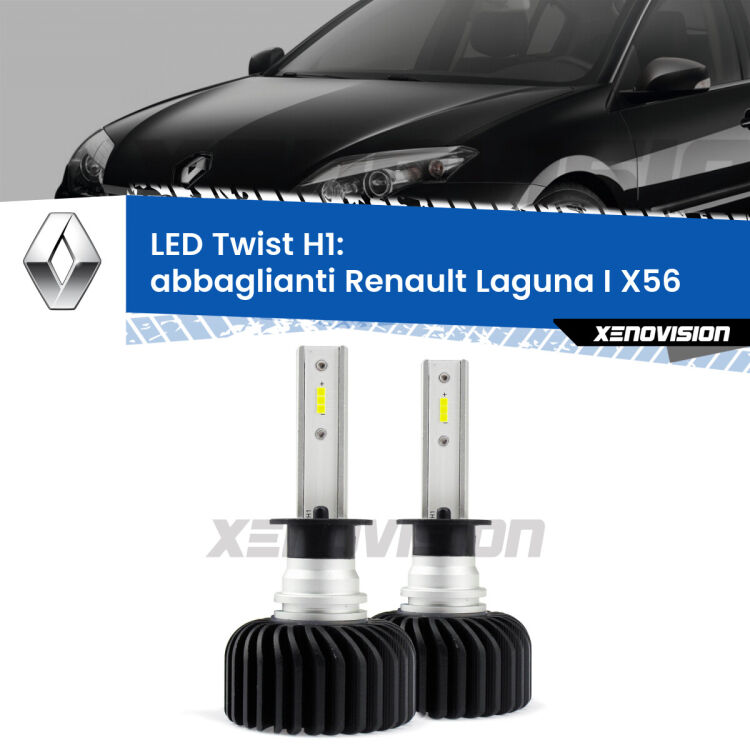 <strong>Kit abbaglianti LED</strong> H1 per <strong>Renault Laguna I</strong> X56 1993 -1998. Compatte, impermeabili, senza ventola: praticamente indistruttibili. Top Quality.