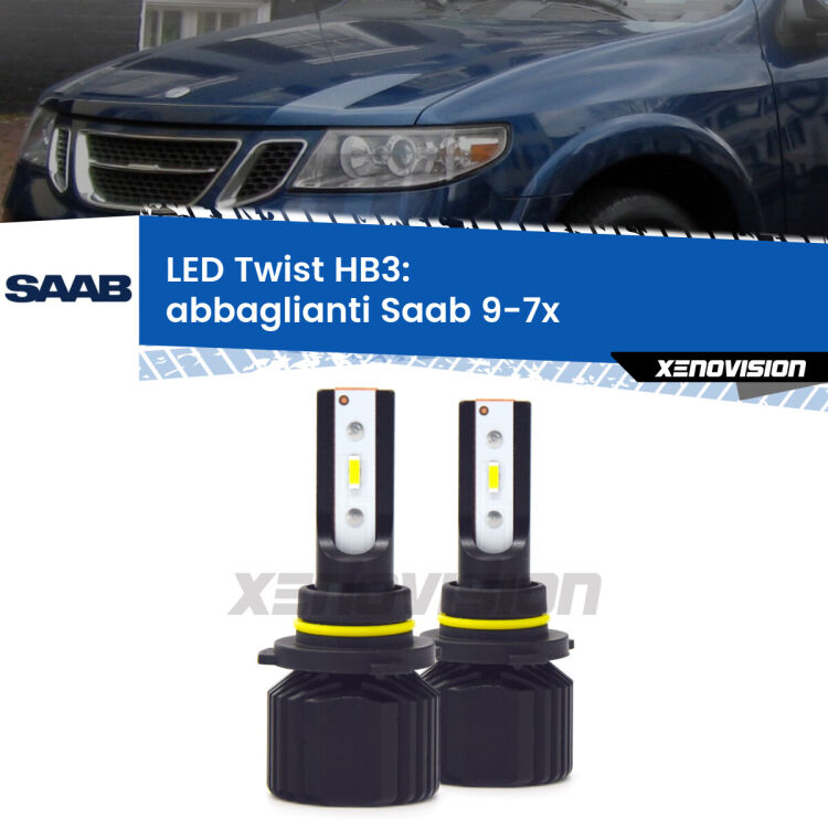 <strong>Kit abbaglianti LED</strong> HB3 per <strong>Saab 9-7x</strong>  2004 -2008. Compatte, impermeabili, senza ventola: praticamente indistruttibili. Top Quality.