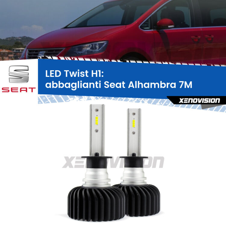 <strong>Kit abbaglianti LED</strong> H1 per <strong>Seat Alhambra</strong> 7M 2001 -2010. Compatte, impermeabili, senza ventola: praticamente indistruttibili. Top Quality.