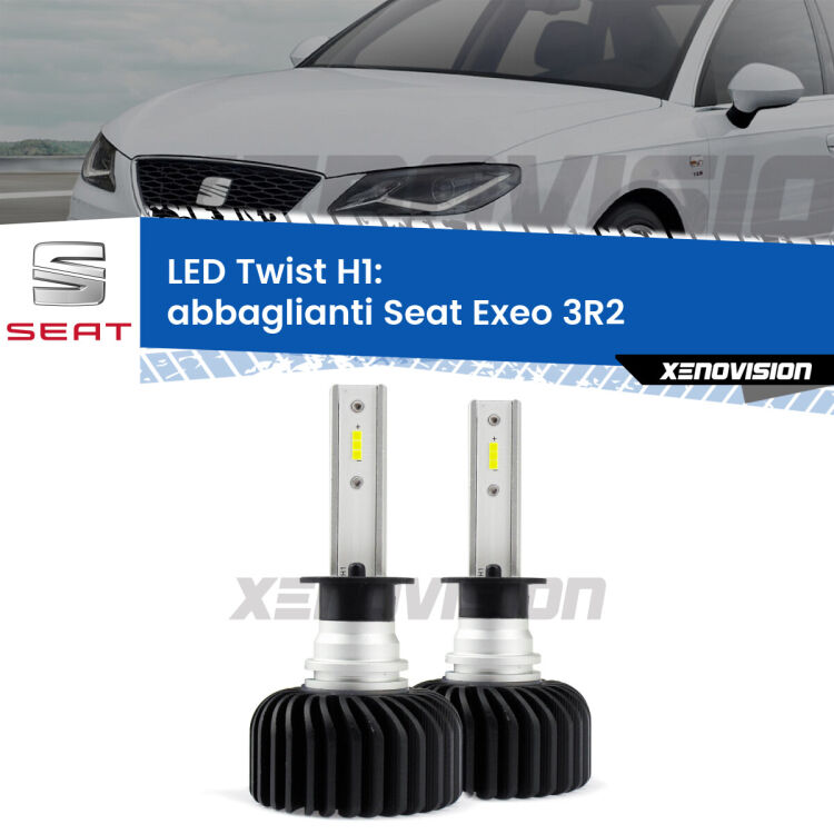 <strong>Kit abbaglianti LED</strong> H1 per <strong>Seat Exeo</strong> 3R2 2008 -2013. Compatte, impermeabili, senza ventola: praticamente indistruttibili. Top Quality.