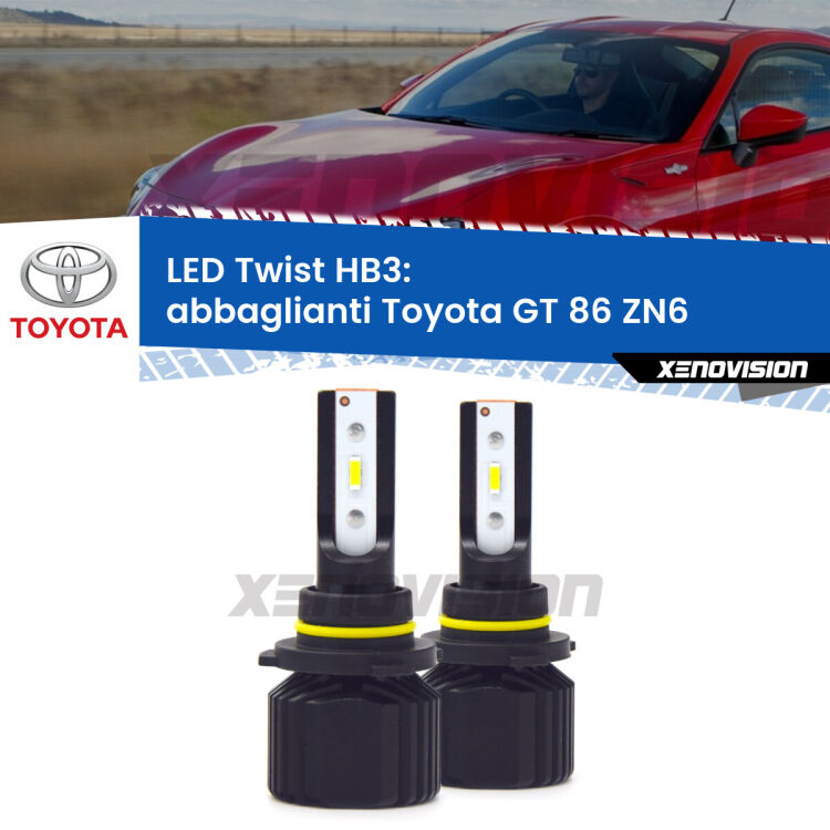 <strong>Kit abbaglianti LED</strong> HB3 per <strong>Toyota GT 86</strong> ZN6 2012 -2020. Compatte, impermeabili, senza ventola: praticamente indistruttibili. Top Quality.