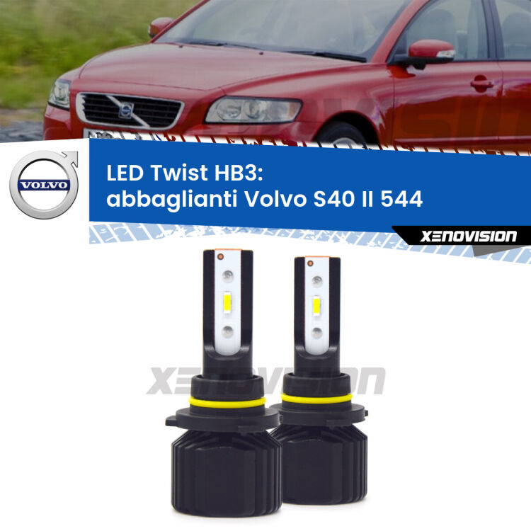 <strong>Kit abbaglianti LED</strong> HB3 per <strong>Volvo S40 II</strong> 544 2004 -2007. Compatte, impermeabili, senza ventola: praticamente indistruttibili. Top Quality.