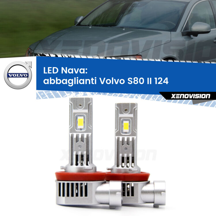 <strong>Abbaglianti LED no-spie per Volvo S80 II</strong> 124 2006 -2016. Coppia lampade <strong>H11</strong>/H9/H8/H16(JP) modello Nava canbus, raffreddate a ventola.