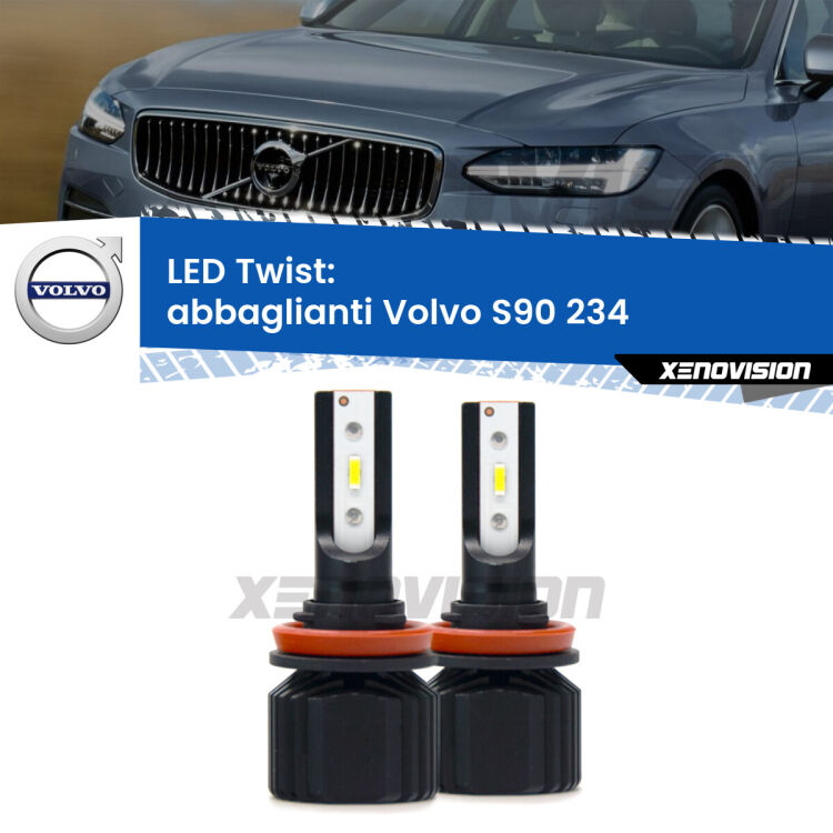 <strong>Kit abbaglianti LED</strong> per <strong>Volvo S90</strong> 234 2016 in poi. Compatte, impermeabili, senza ventola: praticamente indistruttibili. Top Quality.