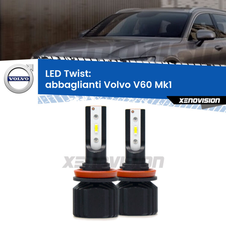 <strong>Kit abbaglianti LED</strong> per <strong>Volvo V60</strong> Mk1 2010 -2018. Compatte, impermeabili, senza ventola: praticamente indistruttibili. Top Quality.