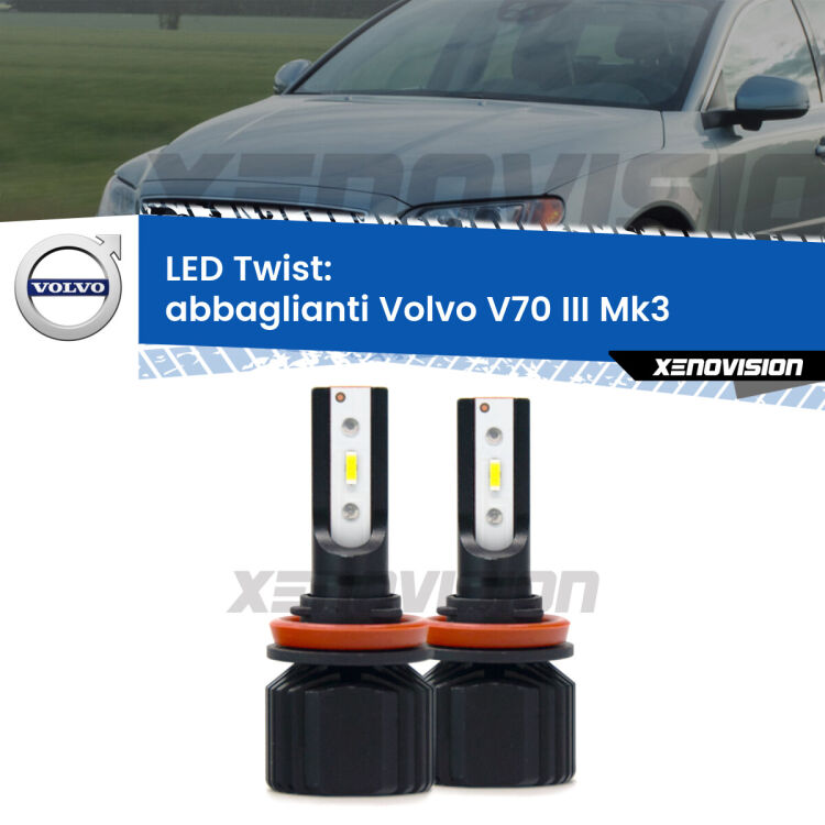 <strong>Kit abbaglianti LED</strong> per <strong>Volvo V70 III</strong> Mk3 2008 -2016. Compatte, impermeabili, senza ventola: praticamente indistruttibili. Top Quality.