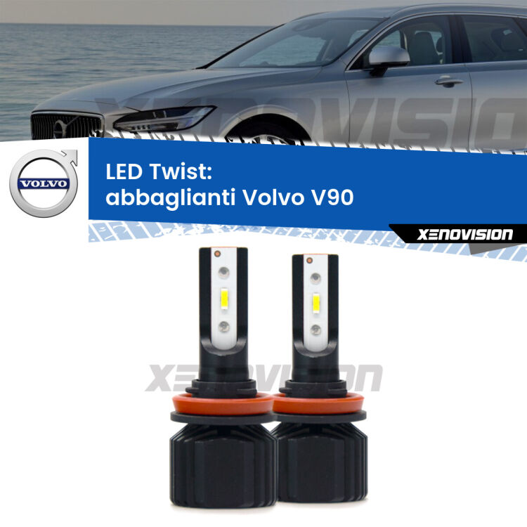 <strong>Kit abbaglianti LED</strong> per <strong>Volvo V90</strong>  2016 -2018. Compatte, impermeabili, senza ventola: praticamente indistruttibili. Top Quality.