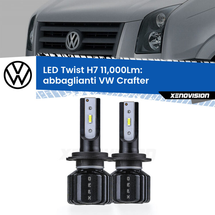 FINE SERIE: NO GARANZIA <strong>Kit abbaglianti LED</strong> H7 per <strong>VW Crafter</strong>  2006-2016. Compatte, impermeabili, senza ventola: praticamente indistruttibili. Top Quality.