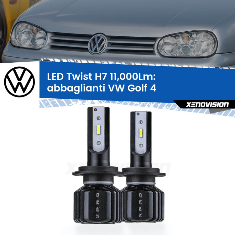 FINE SERIE: NO GARANZIA <strong>Kit abbaglianti LED</strong> H7 per <strong>VW Golf 4</strong>  con fari Xenon. Compatte, impermeabili, senza ventola: praticamente indistruttibili. Top Quality.